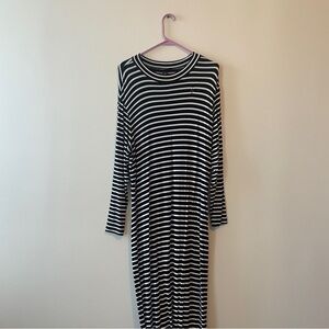 Black & White Striped Maxi Dress